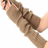 OYOANGLE Oyoangle Women'S Long Fingerless Gloves Knitted Arm Warmers With Thumb Hole Clearance