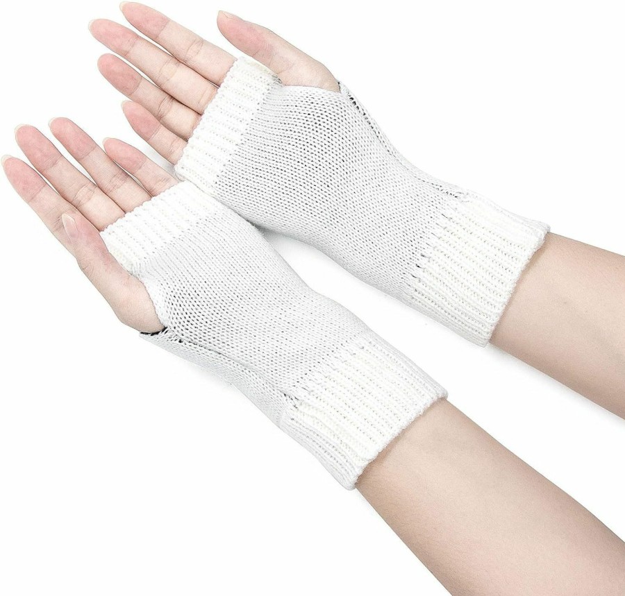 YAMEIZE Yameize Fingerless Star Printed Knitted Gloves - Wrist Warmers Y2K Mittens Knitted Gloves For Women Men Typing Wholesale