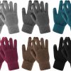 Hicdaw Hicdaw 6 Pairs Womens Gloves With Touchscreen Fingers Warm Fleece Lined Knit Winter Gloves For Women Men Texting Gloves Wholesale