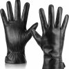 Scopck Winter Genuine Sheepskin Leather Gloves For Women, Warm Driving Touchscreen Driving Texting Cashmere Lined Gloves Wholesale