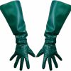 QIN-FE Uni Gloves Tech Long Gloves Faux Leather 50Cm Wide Puff Balloon Sleeves Emerald Green Hot