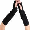 ccHuDE Cchude Lotus Leaf Edge Cotton Blend Arm Warmer Stretch Knit Arm Sleeves Winter Long Fingerless Gloves With Thumb Hole For Ladies Women Girl Wholesale