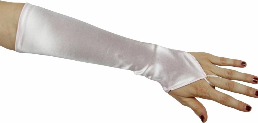 Greatlookz Cinderella Satin Fingerless Elbow Length Gloves, Light Pink Best