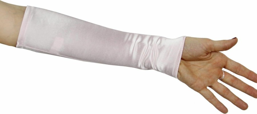 Greatlookz Cinderella Satin Fingerless Elbow Length Gloves, Light Pink Best