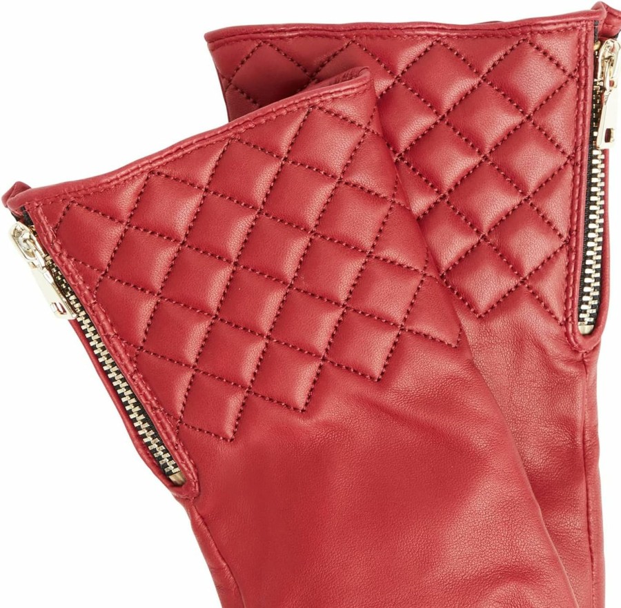 Bruno Magli Bruno Magli Women'S Diamond Quilted Cuff Leather Gloves Wholesale