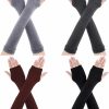 Bememo Bememo 4 Pairs Arm Warmer Fingerless Gloves For Women Long Arm Sleeves Knitted Elbow Length Gloves Gothic Thumb Hole Gloves Best