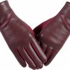 Kebesu Winter Fashion Leather Gloves For Women, Touch Screen Wool Lined Outdoor Windproof Warm Suede Driving Dress Gloves Best