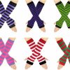 EUBUY Women Long Fingerless Gloves, 6 Pair Striped Arm Warmer Fingerless Thumb Hole Gloves For Women Girls Best