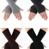 SATINIOR Satinior 4 Pairs Wrist Fingerless Gloves With Thumb Hole Uni Warm Gloves New