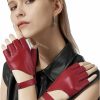 FIORETTO Fioretto Womens Fingerless Leather Gloves Unlined Driving Gloves Genuine Sheepskin Half Finger Gloves W200420 Online