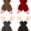 Bememo Bememo 4 Pairs Women Long Fingerless Gloves Winter Mitten Arm Gloves With Thumb Hole Clearance