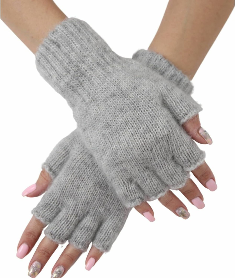 WHOLEWOOLS Wholewools Wool Fingerless Gloves Half Finger Gloves For Women Winter Knit Fingerless Gloves Open Finger Gloves Clearance