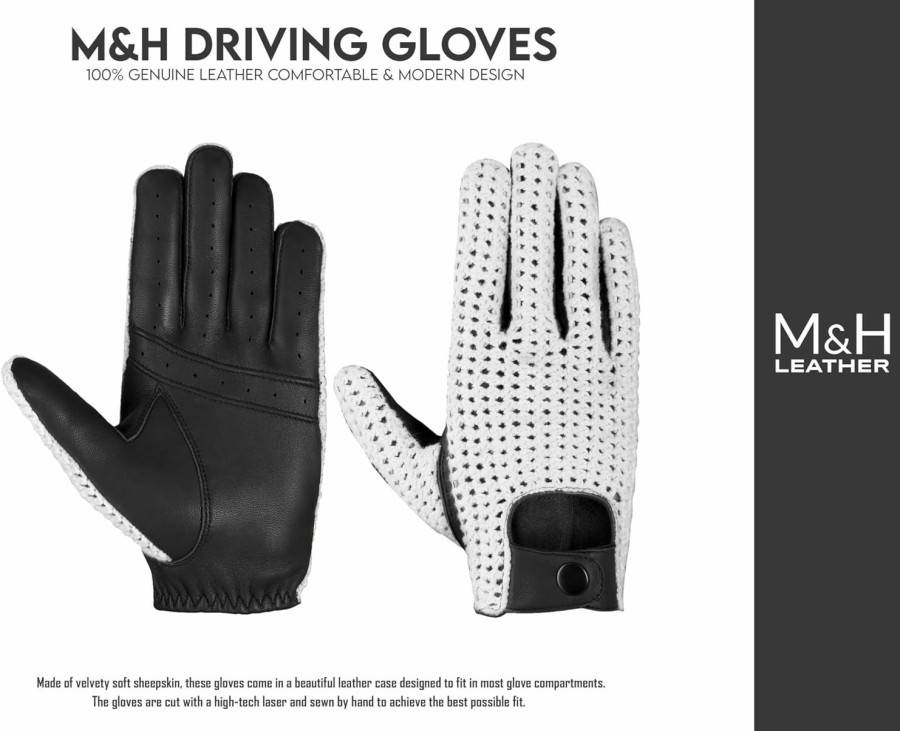 M&H Since 1978 M&H Since 1978 Driving Gloves For Men - Mens Leather Gloves - Car Driving Gloves - Driving Gloves Online