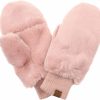 Funky Junque Funky Junque Faux Fur Flip Mittens Womens Warm Convertible Fingerless Gloves Wholesale