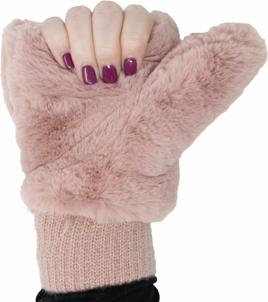 Funky Junque Funky Junque Faux Fur Flip Mittens Womens Warm Convertible Fingerless Gloves Wholesale