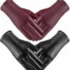 KOFOJN Winter Leather Gloves For Women, Intelligent Touch Screen Warm And Comfortable Wool Lined Gloves 2 Pairs. Clearance