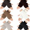 JaGely Jagely 6 Pairs Women Fingerless Gloves Winter Knit Gloves Arm Warmers Gloves Thumbhole Mittens Hand Crochet Thumbhole Gloves, 6 Colors Wholesale