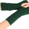 Aimeio Women Winter Fingerless Gloves Crochet Knit Arm Warmers Mittens With Thumb Hole,Khaki Online