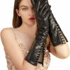 Daoflkuo Daoflkuo Women'S Top Sheep Leather Long Gloves Elbow Length Genuine Top Nappa Leather Black Long Gloves Best