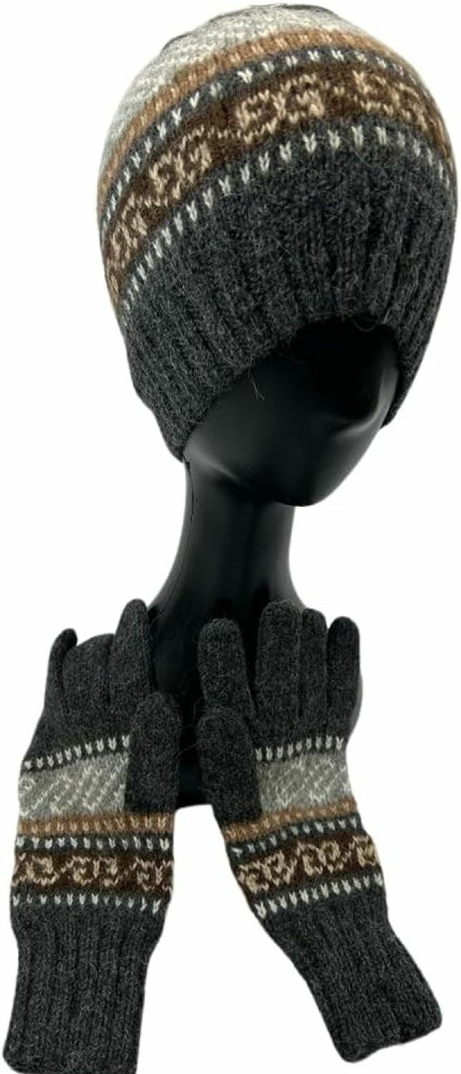 Generic Women'S Alpaca Wool Hat Gloves Knit Winter Hot