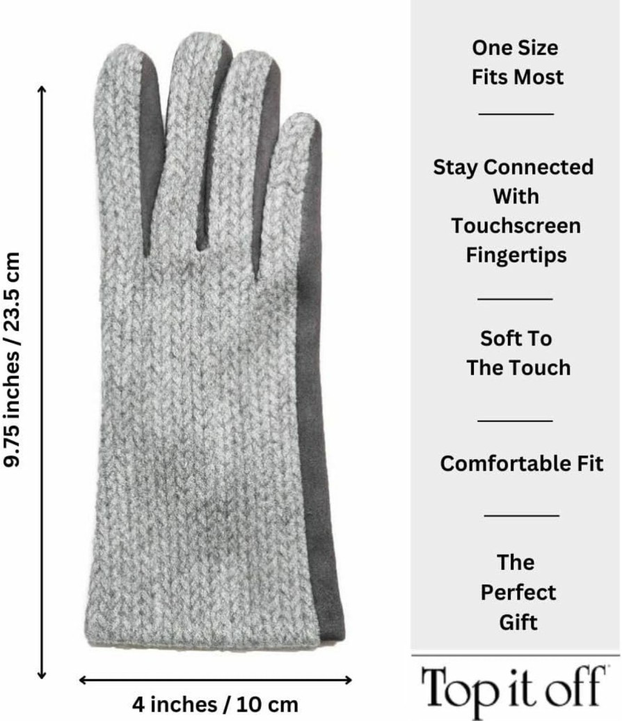 Top It Off Top It Off Herringbone Gloves For Women - Touch Screen Finger & Thumb - Stylish, Warm, Winter Gloves - Gifts For Women Wholesale