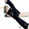 SmilePunk Punk Gothic Function Fingerless Arm Glove Sleeve Cuffs Cool Black Hip Hop Arm Warmers Sun Protective For Cycling Costume Online