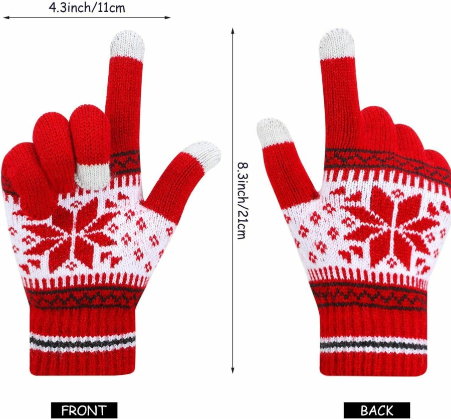 Tatuo Tatuo 3 Pairs Christmas Winter Touchscreen Gloves Texting Gloves Stretch Knitted Mechanic Gloves Warm Gloves For Women And Men Best