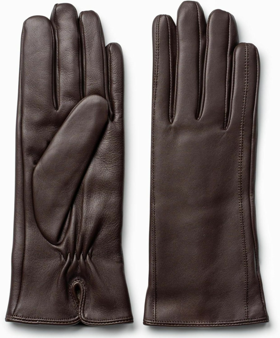 MESSERIO Cashmere Lined Leather Fashion Gloves For Women New