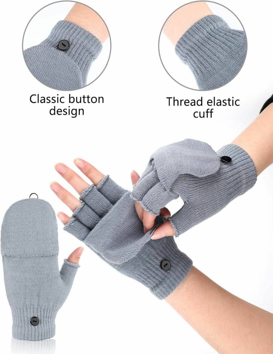 SATINIOR Satinior 6 Pairs Women Convertible Gloves Winter Flip Fingerless Mittens Thick Knitted Half Finger Gloves With Cover Online