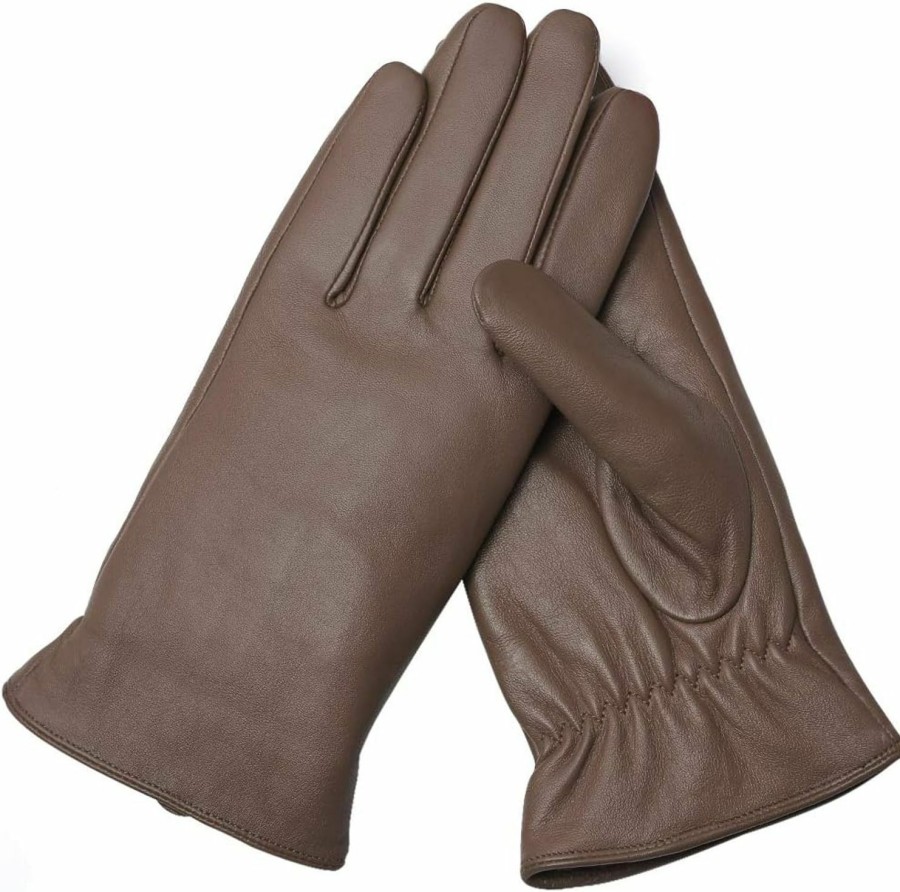 Air Curvey Air Curvey Winter Touch Screen Leather Gloves Womens Driving Glove Warm Lining New