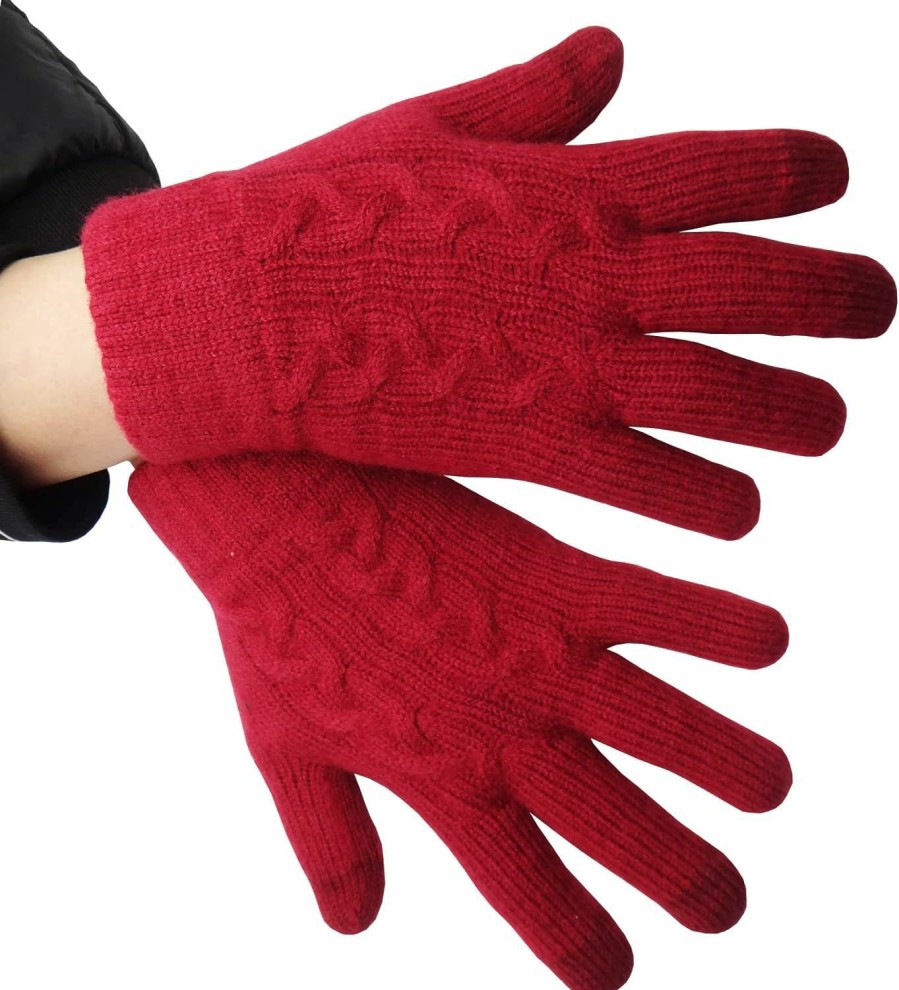 SYAYA Women/Men Thick Warm Touchscreen Glove, Wool Knit Fleece Lined Touch Screen Hand Glove For Winter Cold Weather W-G-G1 New