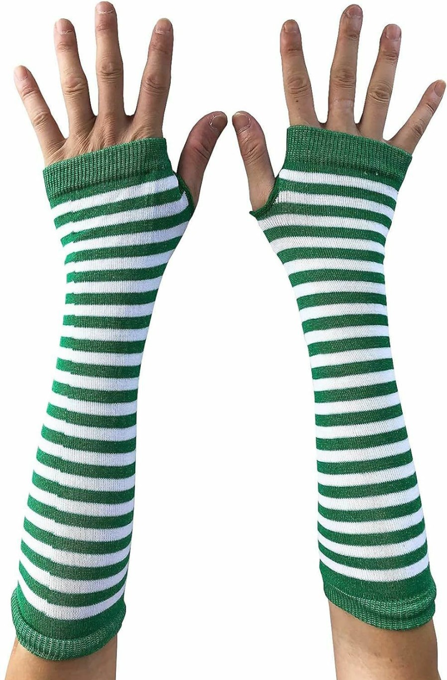 SYAYA Syaya Women Striped Long Fingerless Gloves, Winter Knitted Arm Warmers For Punk Rock/Cosplay/Goth/Christmas Party Wm-S-G5 Online