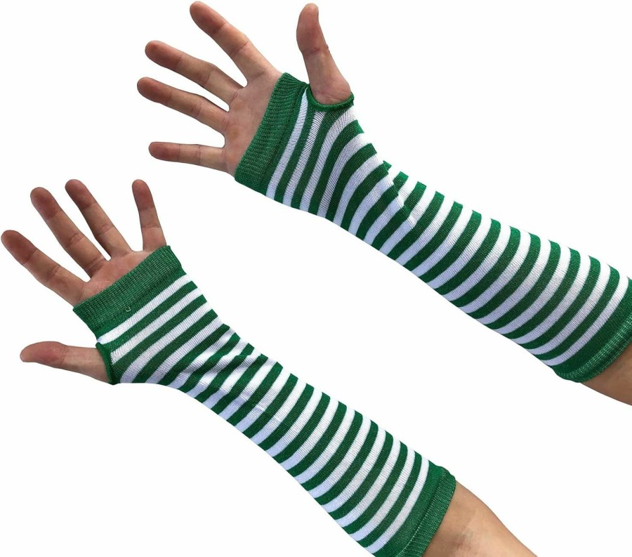 SYAYA Syaya Women Striped Long Fingerless Gloves, Winter Knitted Arm Warmers For Punk Rock/Cosplay/Goth/Christmas Party Wm-S-G5 Online