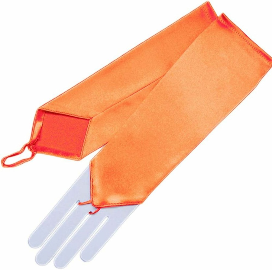 Greatlookz Cinderella Satin Fingerless Elbow Length Gloves, Orange Online