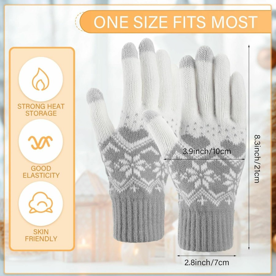 JaGely Jagely 3 Pairs Women'S Winter Gloves Touch Screen Gloves Warm Lined Gloves Knitted Gloves For Work, School, Walking Dogs Best