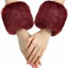 SATINIOR Faux Fur Short Wrist Cuff Winter Wrist Cuff Warmers Fuzzy Wrist Cuff For Women Girls Favors Wholesale