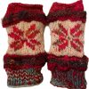 Nickanny's Snowflake Fair Isle Insulated Lined Knit Texting Fingerless Gloves Thumb Hole Mittens Clearance