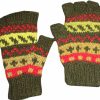 Sherpa Love Sherpa Love Uni Wool Fingerless Half Finger Gloves Fleece Lined Crochet Hand Knit In Nepal With Thumb Opening Hot