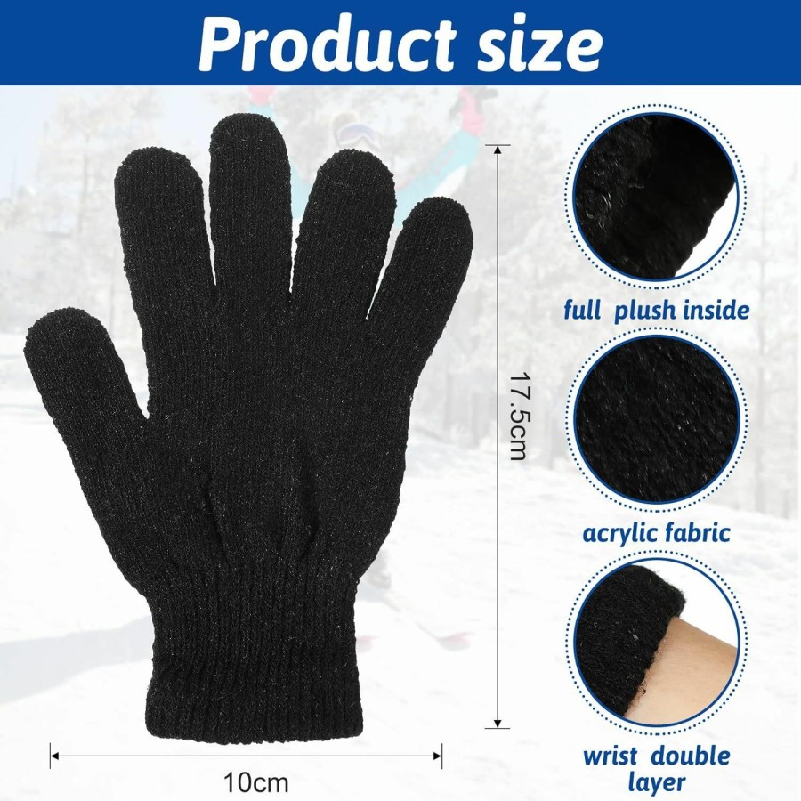 Handepo Handepo 24 Pairs Winter Magic Warm Gloves Stretchy Knit Gloves Cotton Gloves For Women Men Adults Cold Weather Hot