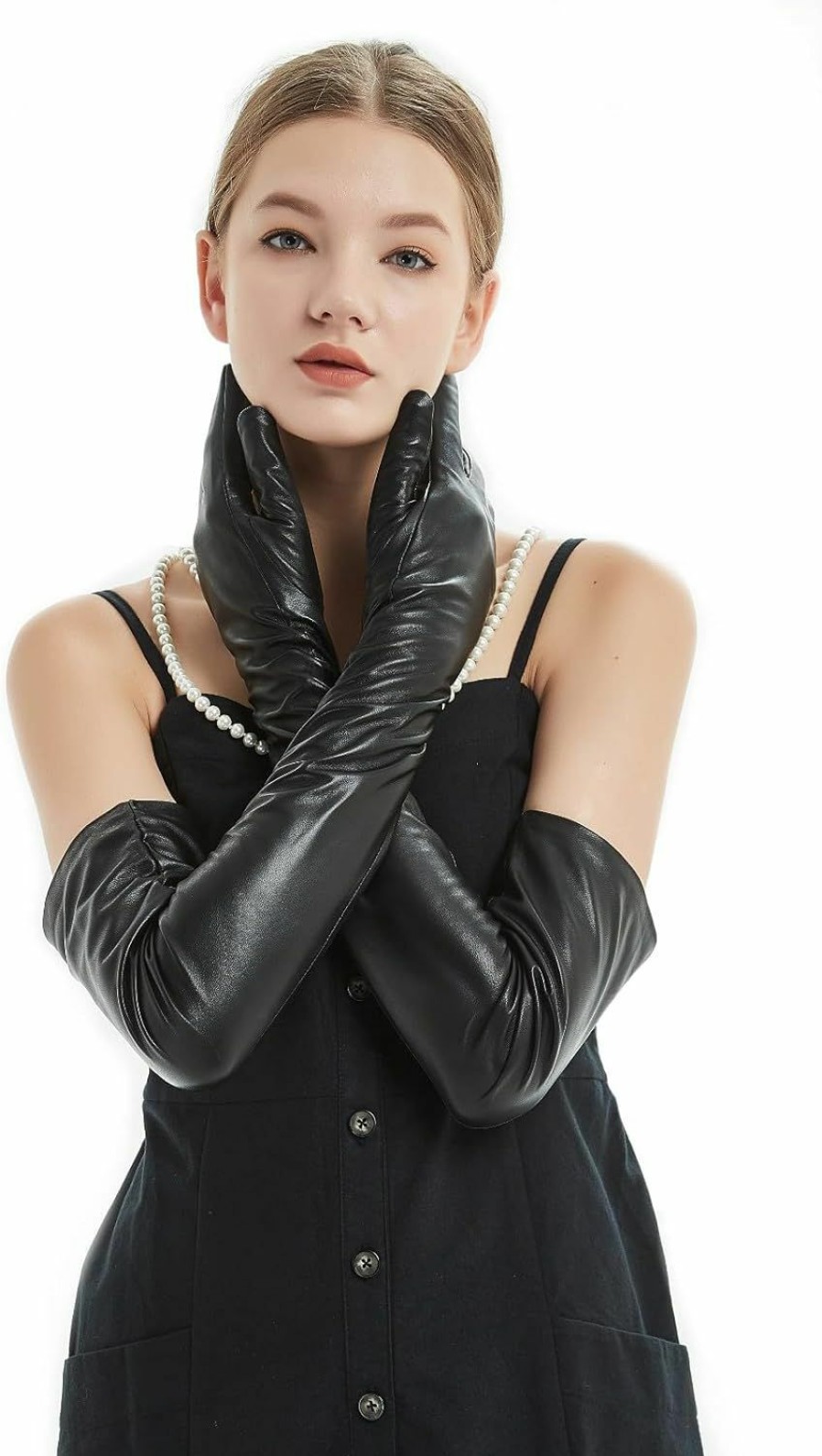 KIMOBAA Opera Long Real Sheep Leather Gloves Shoulder Long Evening Gloves Best