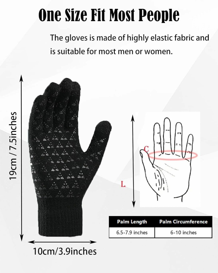 YUSSUNSNY Yussunsny Winter Gloves For Cold Weather Touch Screen Warm Knit Glove For Men Women Best