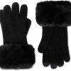 Michael Kors Michael Michael Kors Faux Fur Trim Knit Gloves Clearance