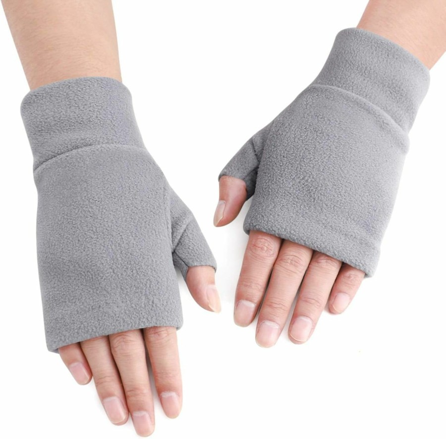 RUIXIB Women Men Fleece Fingerless Gloves Winter Warm Half Finger Gloves Half Mitten Wholesale