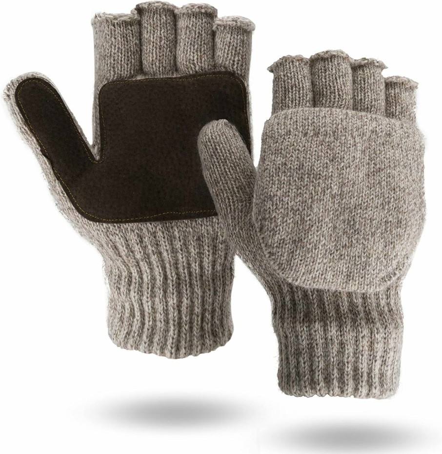 Illinois Glove Company 360 Rag Wool Glomitt Flip Mitten 3M Thinsulate Lined Tan Best